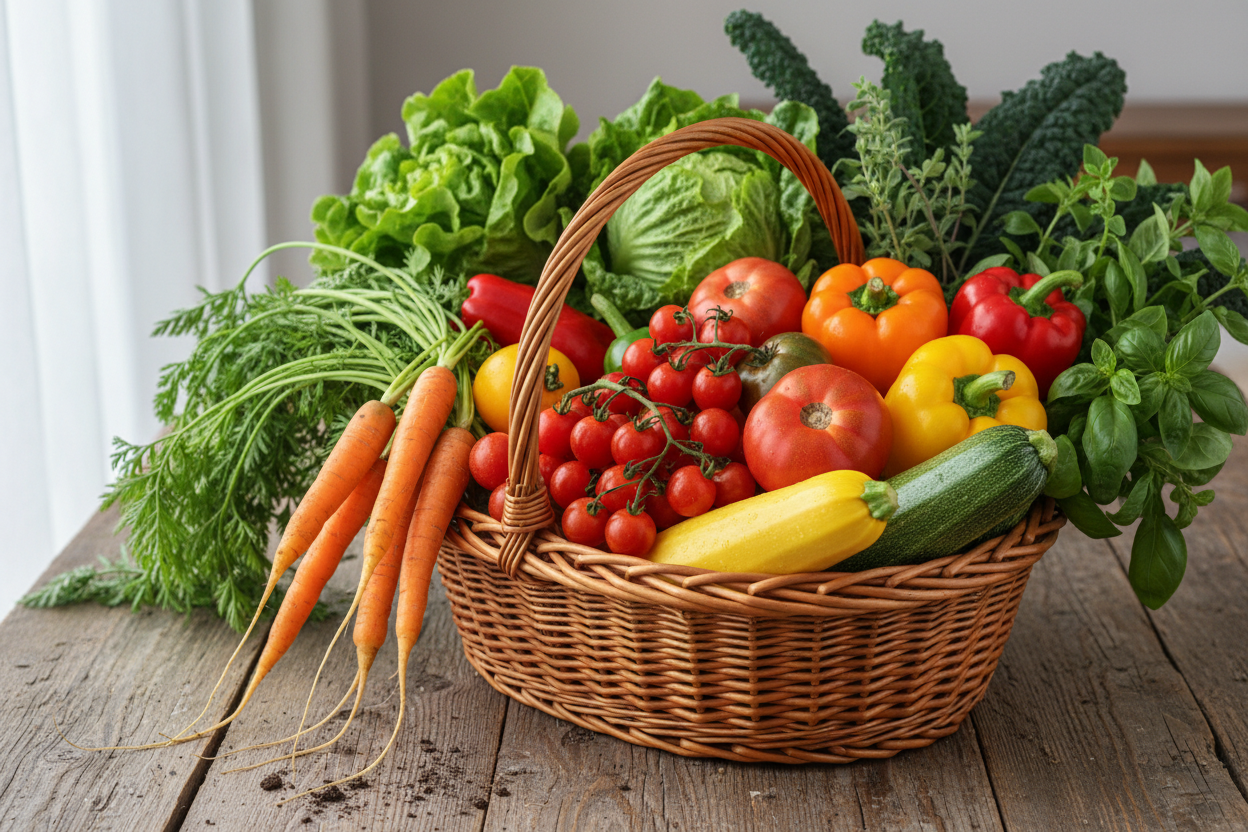 Panier de légumes frais